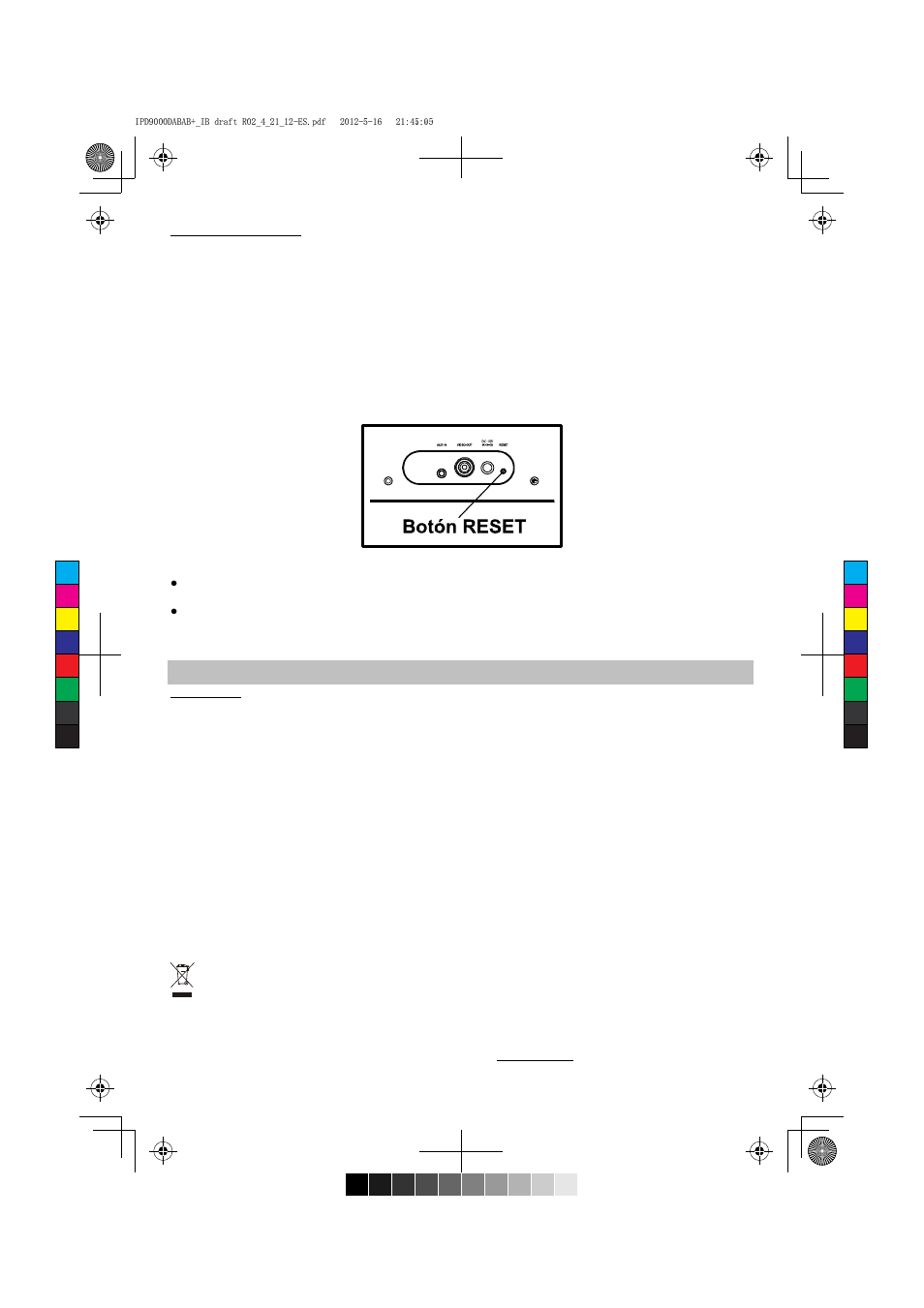 Reseteado de la unidad, Especificaciones | Lenco IPD-9000 DAB+ User Manual | Page 70 / 70