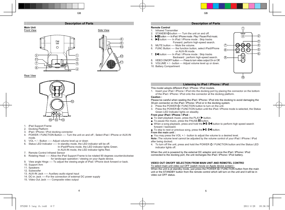 Lenco IPS-260 User Manual | Page 3 / 24