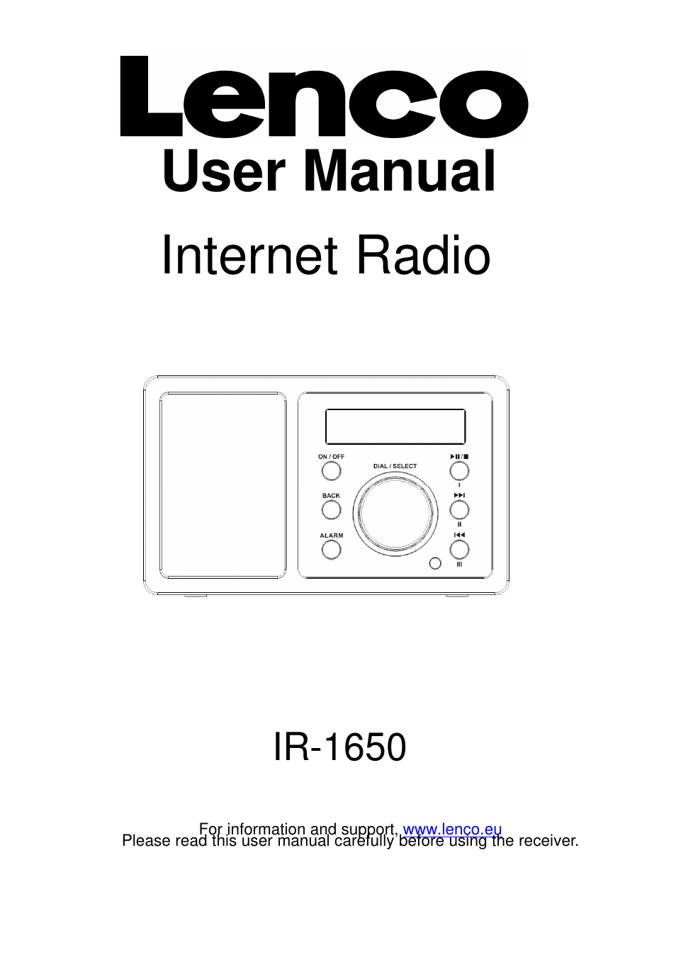 Lenco IR-1650 User Manual | 15 pages