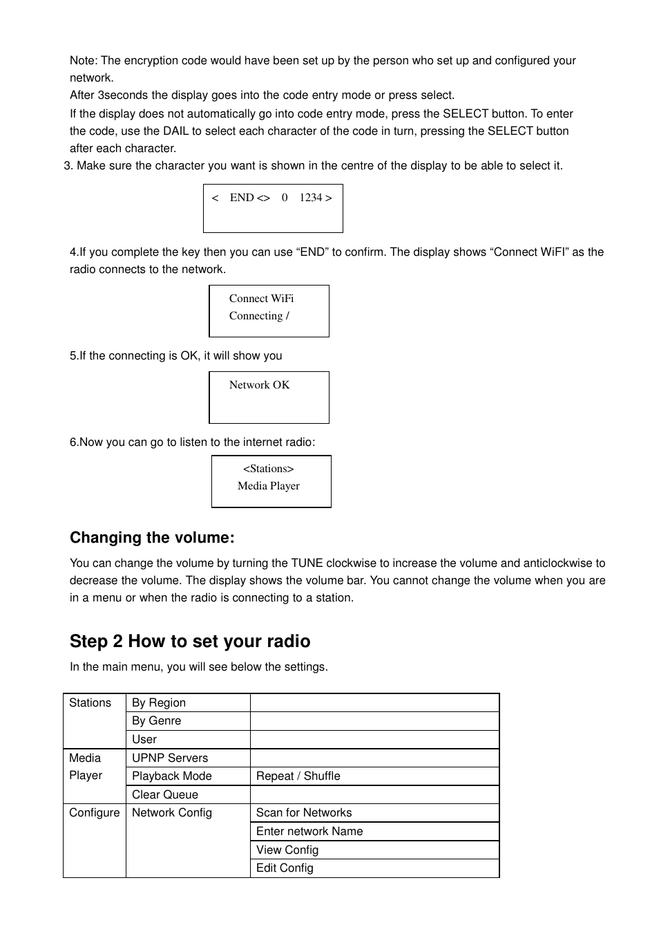 Step 2 how to set your radio, Changing the volume | Lenco IR-1650 User Manual | Page 4 / 15