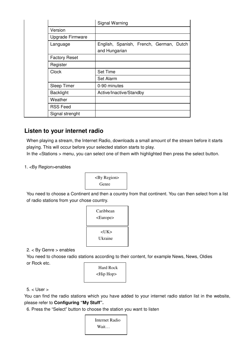 Listen to your internet radio | Lenco IR-1650 User Manual | Page 5 / 15