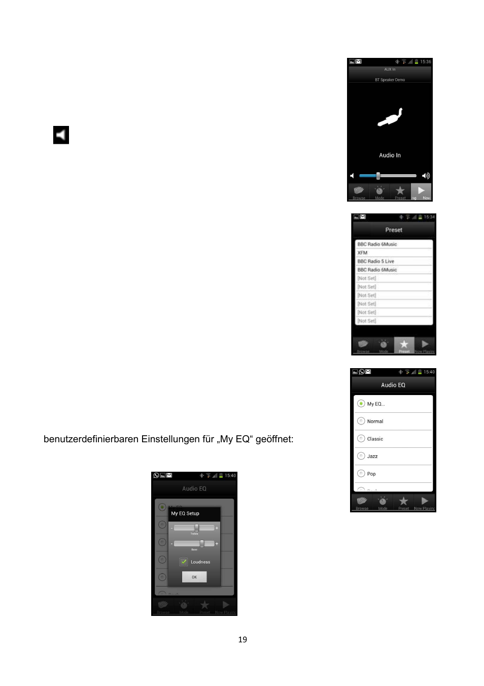 5 wiedergabe gespeicherter radiosender, 6 audio-equalizer | Lenco IR-2002 User Manual | Page 20 / 49