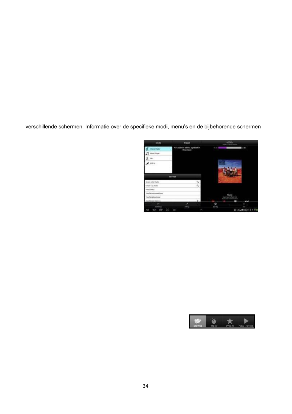 3 bediening, 1 tabbladen op het scherm, 2 bedieningsmenu | Lenco IR-2002 User Manual | Page 35 / 49