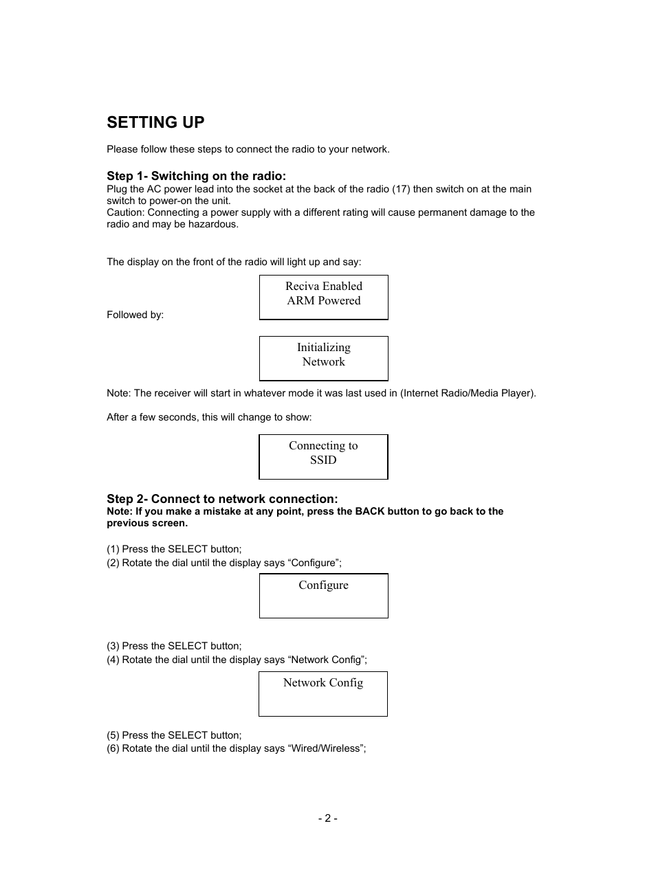 Setting up | Lenco IR-3000 User Manual | Page 3 / 18