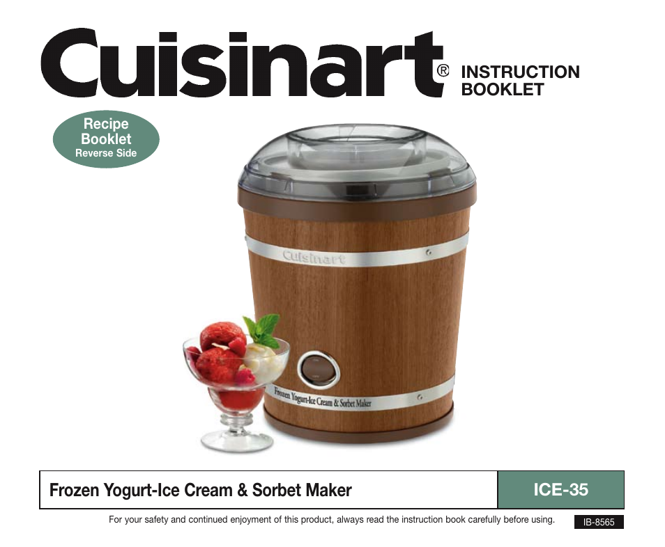 Cuisinart IB-8565 User Manual | 4 pages