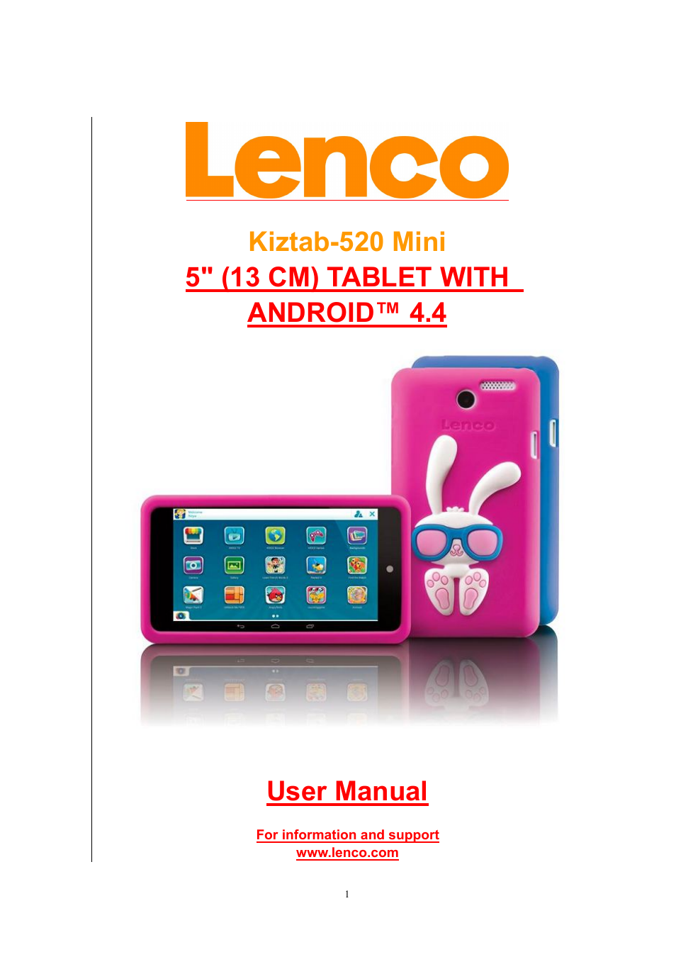 Lenco Kidztab-520 mini User Manual | 29 pages