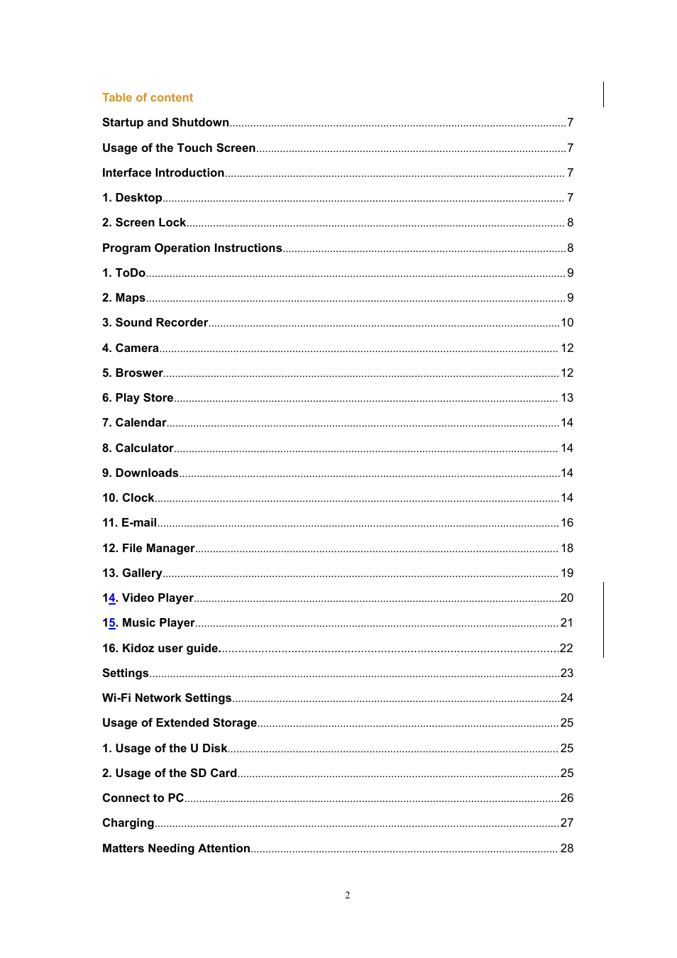 Lenco Kidztab-520 mini User Manual | Page 2 / 29