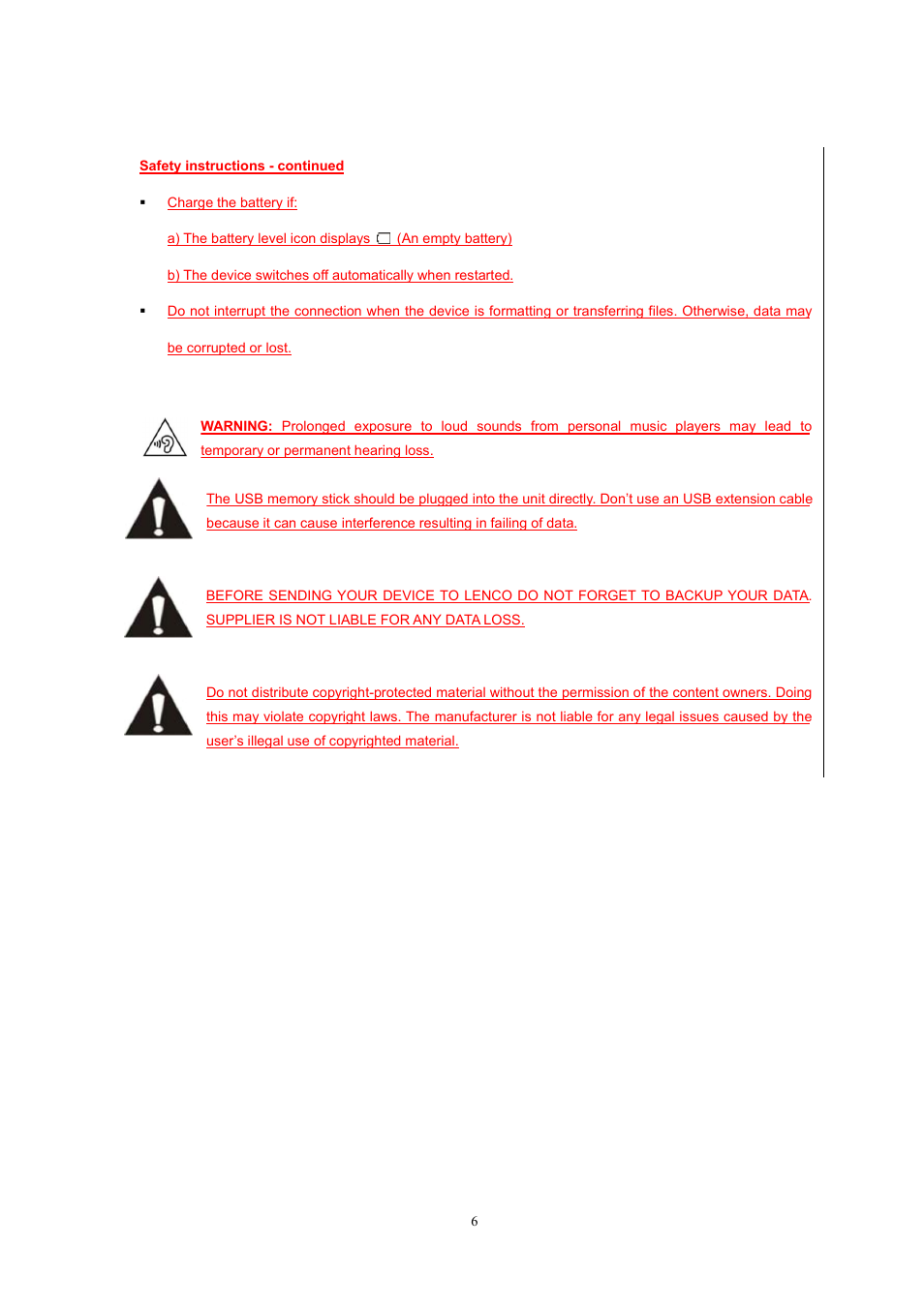 Lenco Kidztab-520 mini User Manual | Page 6 / 29