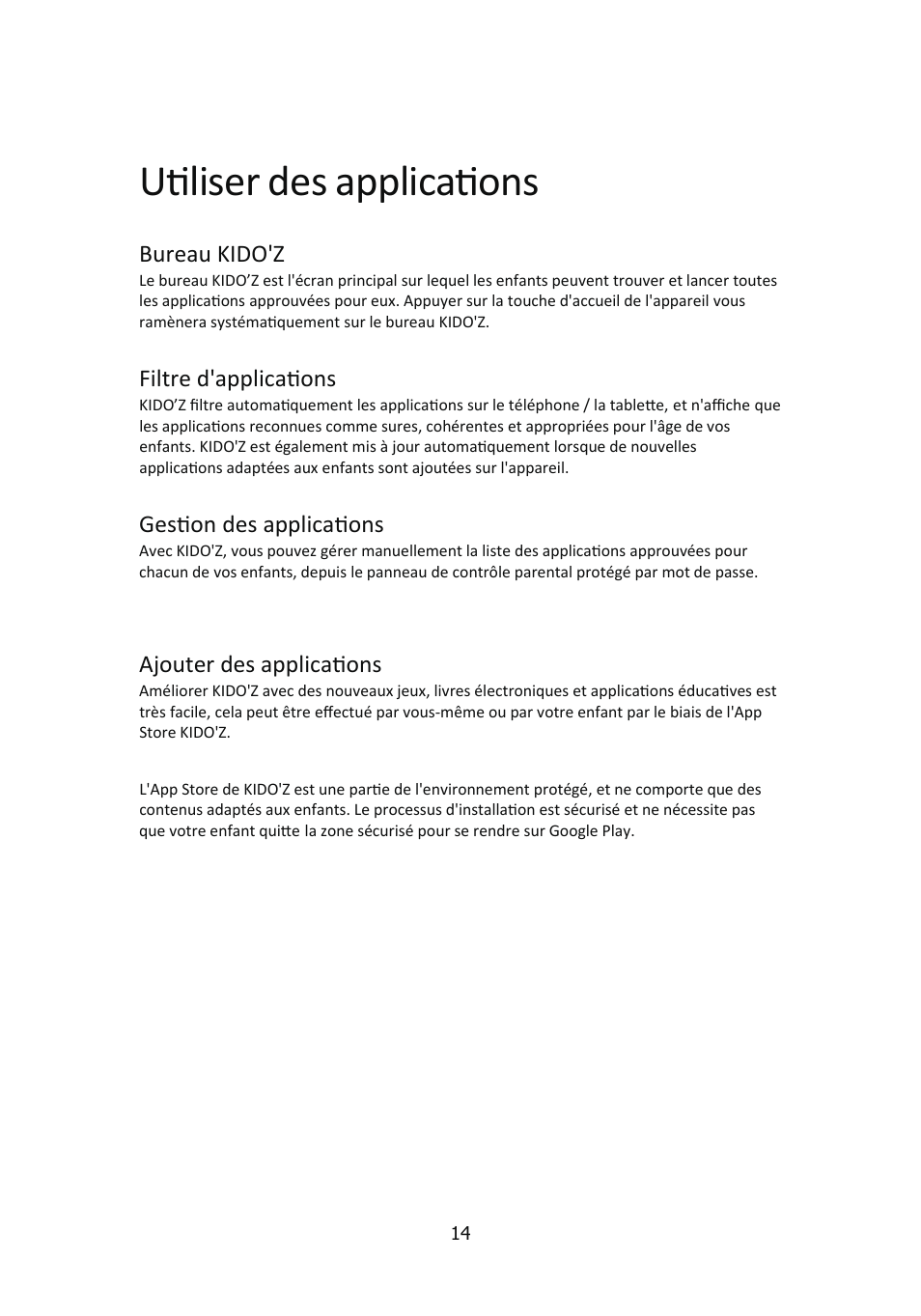 Utiliser des applications | Lenco Kidztab-520 mini User Manual | Page 15 / 21