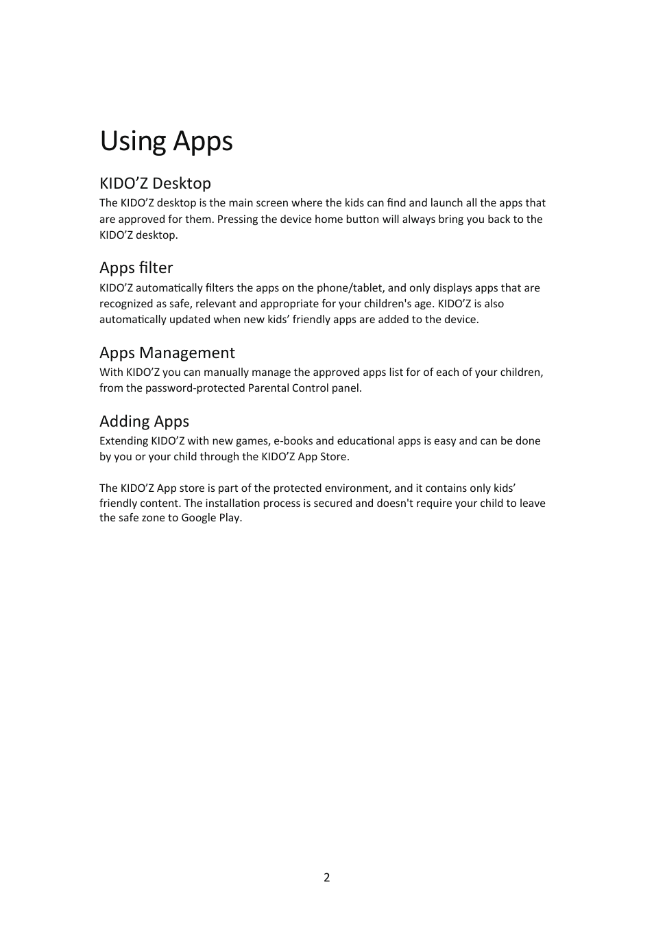 Using apps | Lenco Kidztab-520 mini User Manual | Page 3 / 21