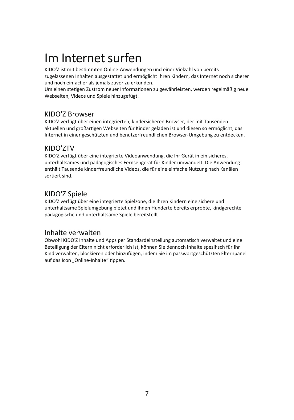 Im internet surfen | Lenco Kidztab-520 mini User Manual | Page 8 / 21