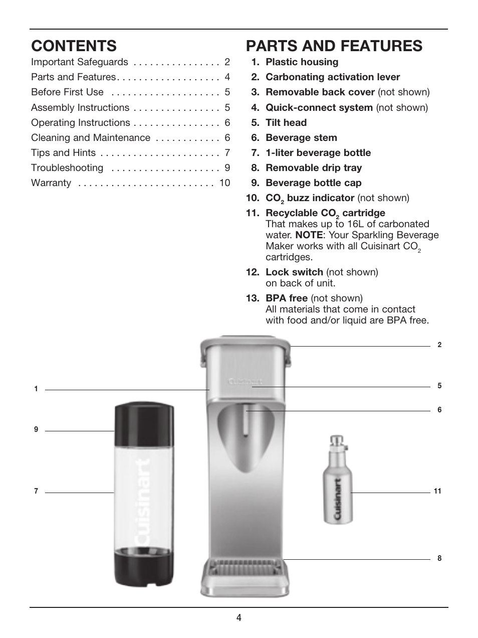 Cuisinart Sparkling Beverage Maker SMS-201 User Manual | Page 5 / 21