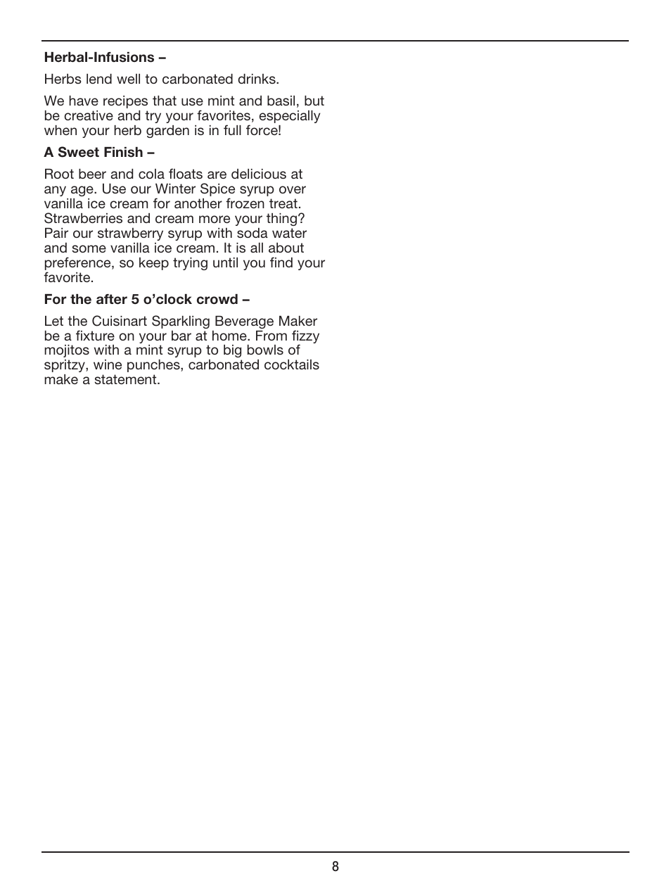 Cuisinart Sparkling Beverage Maker SMS-201 User Manual | Page 9 / 21