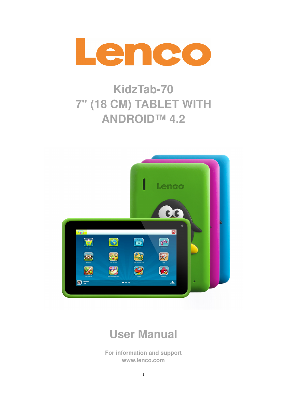 Lenco KidzTab-70 User Manual | 24 pages