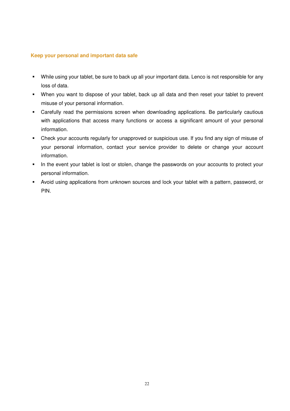 Lenco KidzTab-70 User Manual | Page 22 / 24