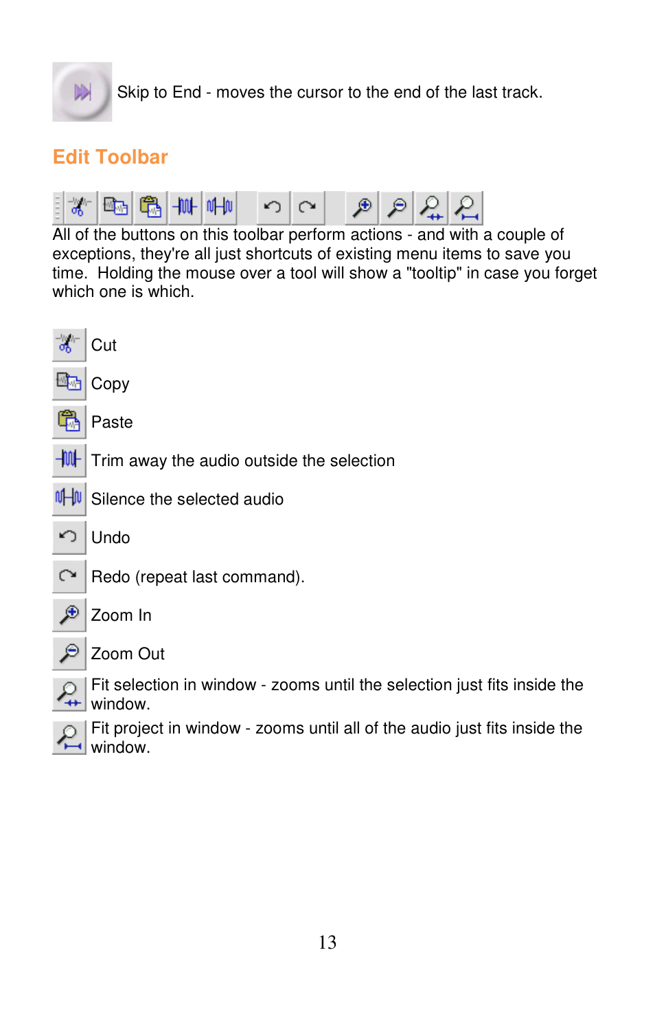 Edit toolbar | Lenco L-175 User Manual | Page 13 / 29