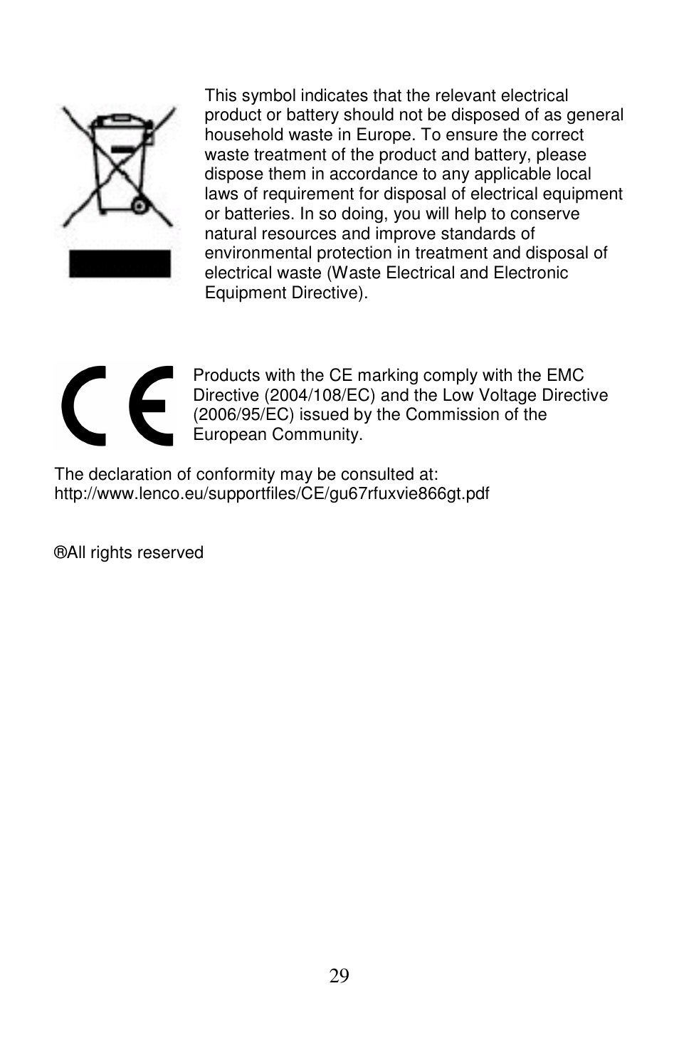 Lenco L-175 User Manual | Page 29 / 29