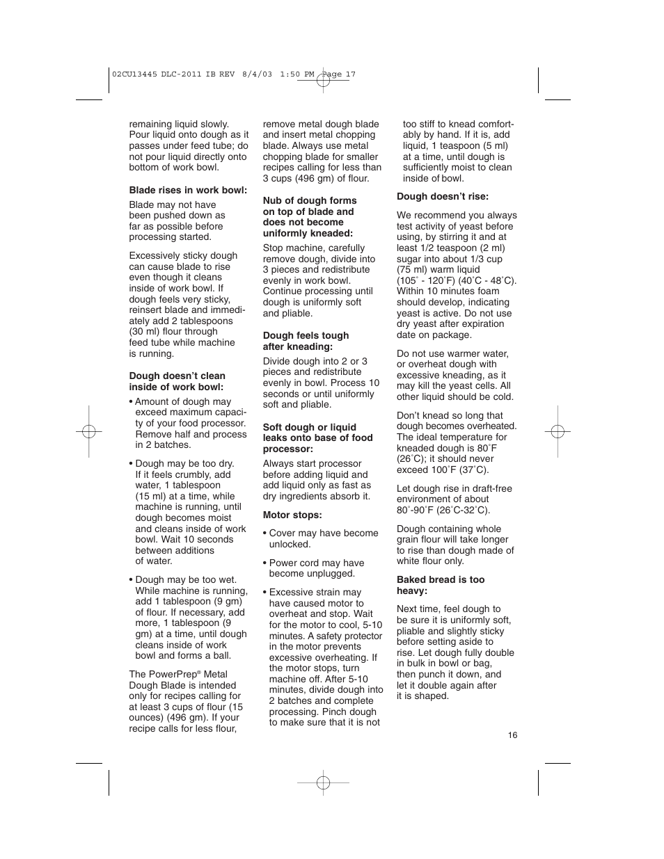Cuisinart 11-Cup Series User Manual | Page 17 / 68
