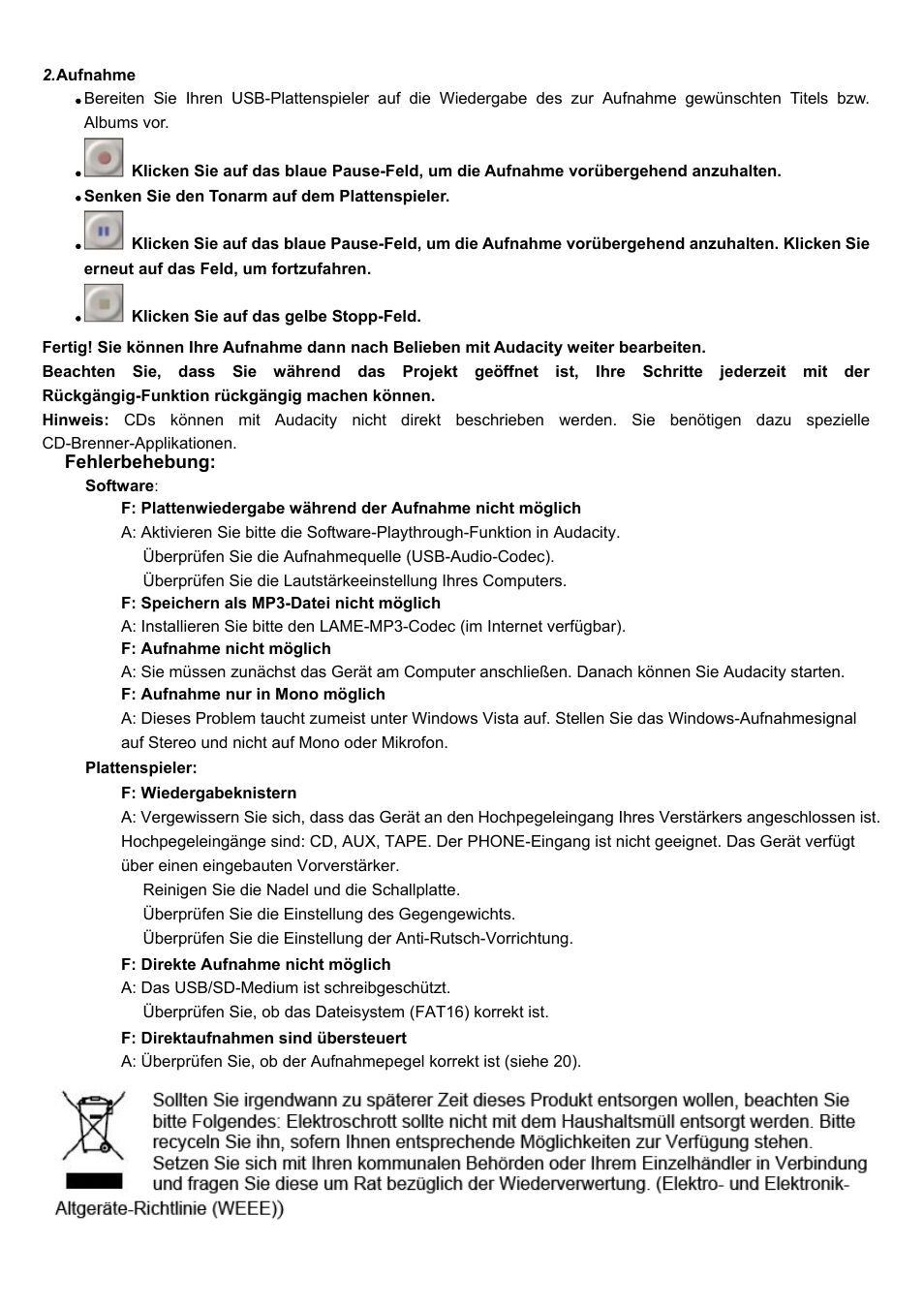 Lenco L-81 USB User Manual | Page 16 / 40