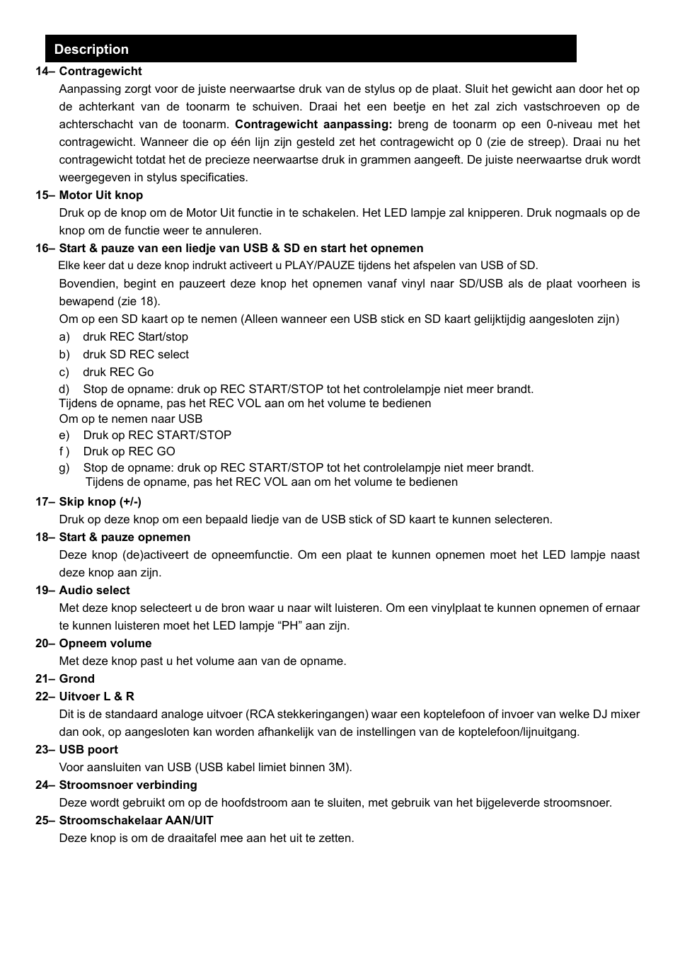 Lenco L-81 USB User Manual | Page 21 / 40