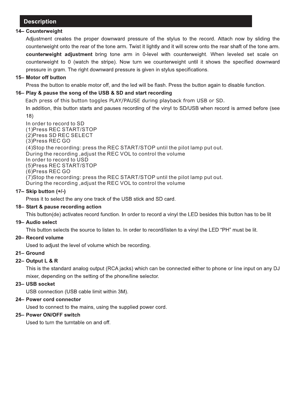 Lenco L-81 USB User Manual | Page 5 / 40