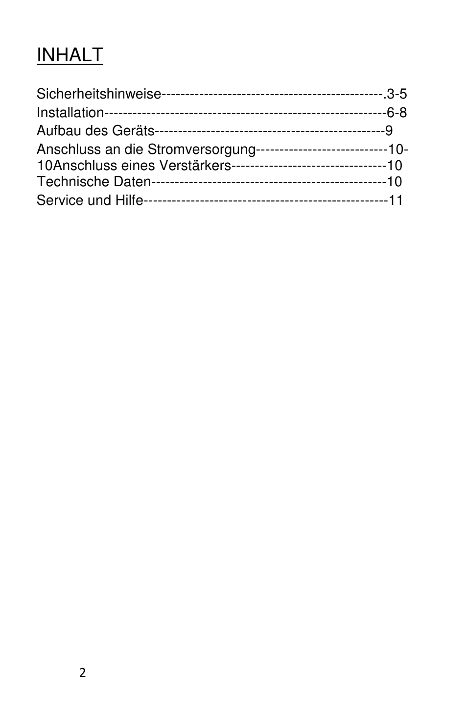 Inhalt | Lenco L-83 User Manual | Page 13 / 57