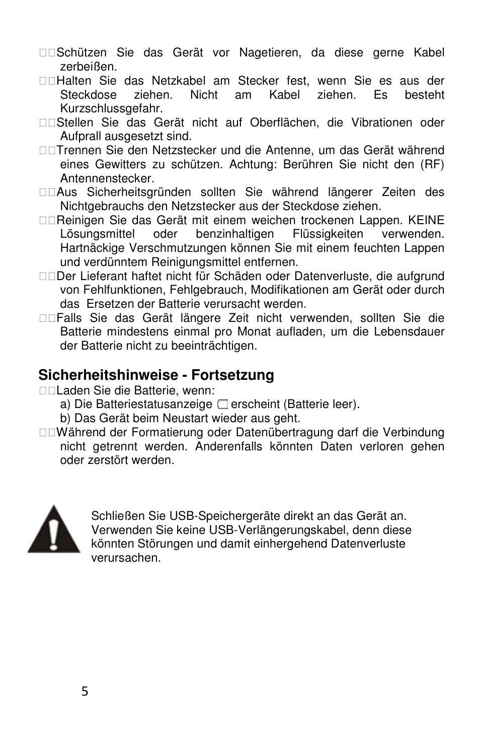 Sicherheitshinweise - fortsetzung | Lenco L-83 User Manual | Page 16 / 57