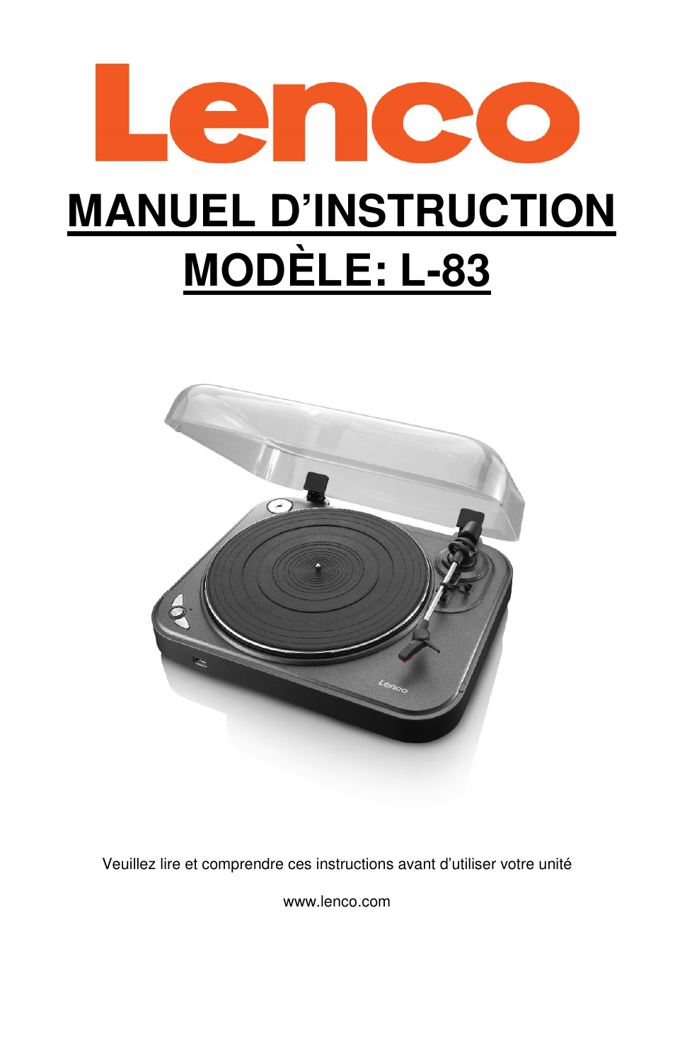 Manuel d’instruction, Modèle: l-83 | Lenco L-83 User Manual | Page 23 / 57