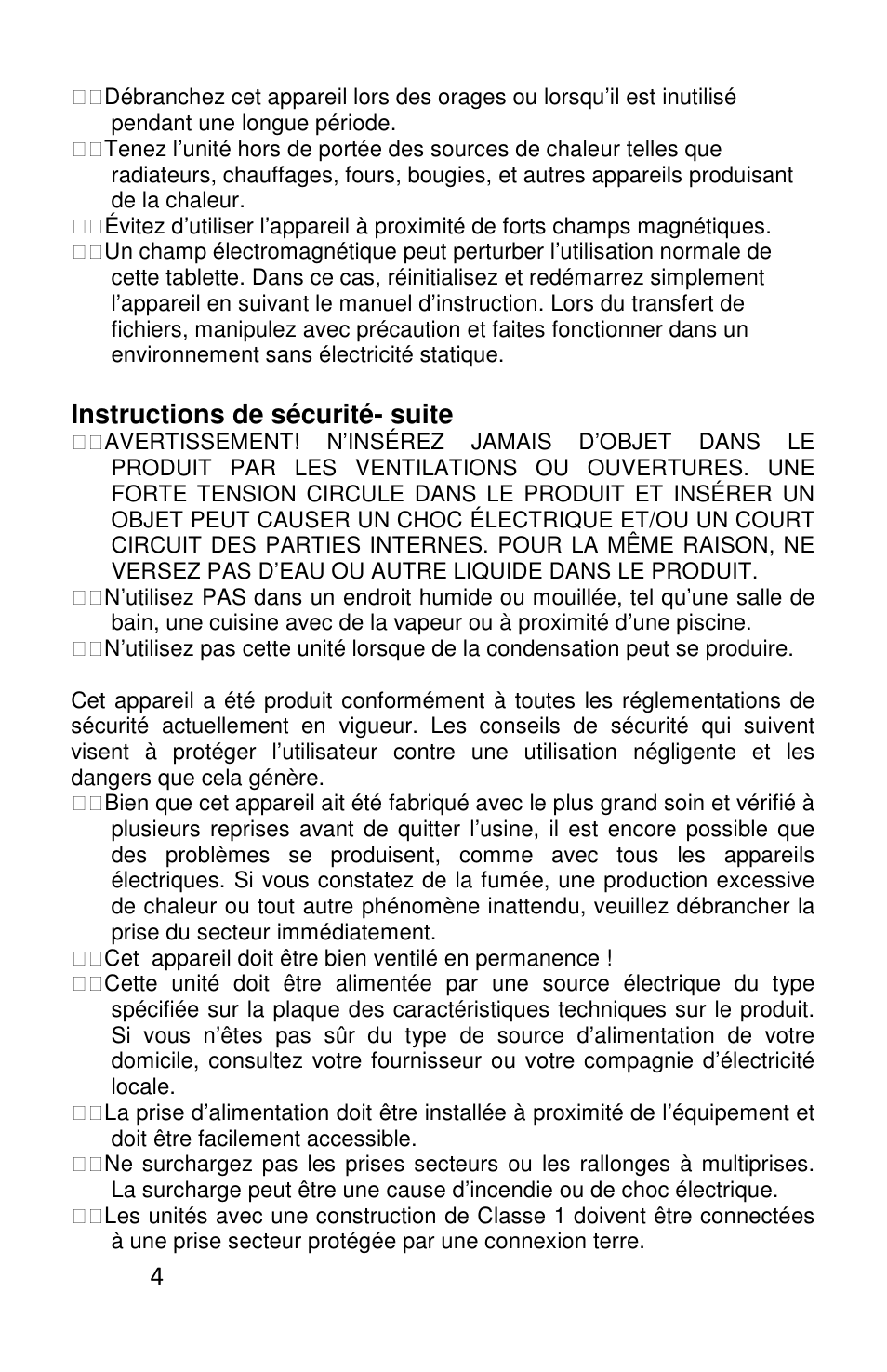 Instructions de sécurité- suite | Lenco L-83 User Manual | Page 26 / 57
