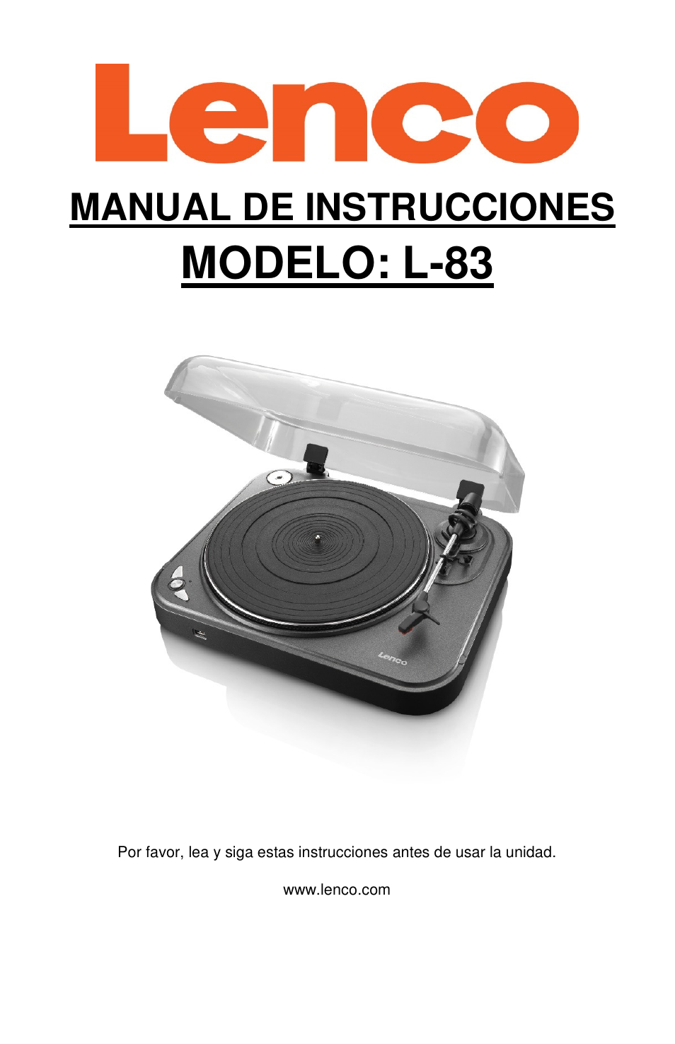 Modelo: l-83, Manual de instrucciones | Lenco L-83 User Manual | Page 35 / 57