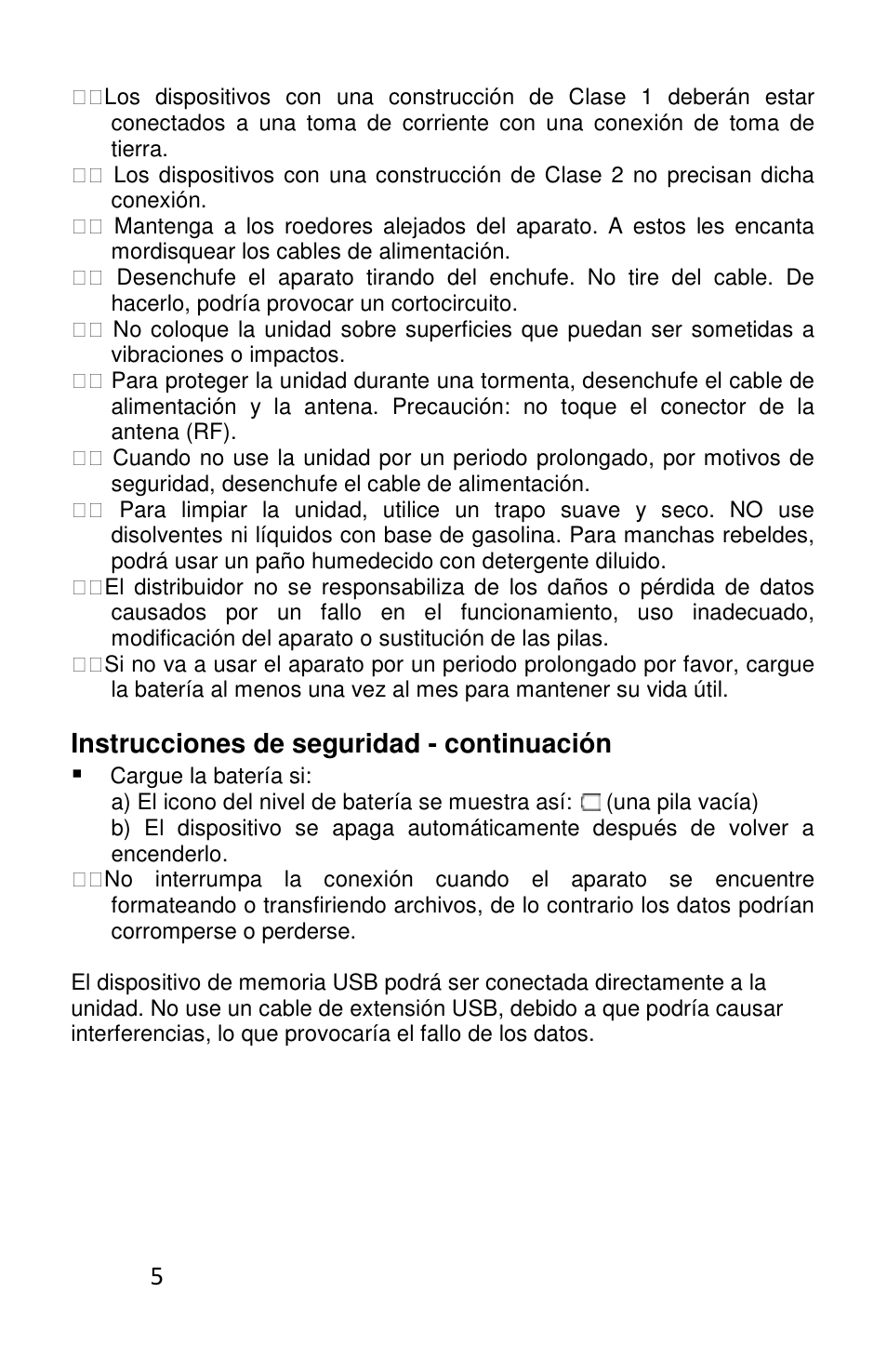 Instrucciones de seguridad - continuación | Lenco L-83 User Manual | Page 39 / 57