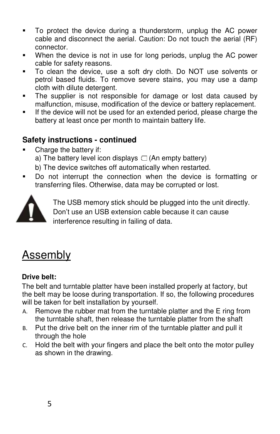 Assembly | Lenco L-83 User Manual | Page 5 / 57