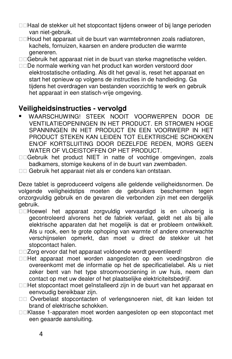 Veiligheidsinstructies - vervolgd | Lenco L-83 User Manual | Page 50 / 57