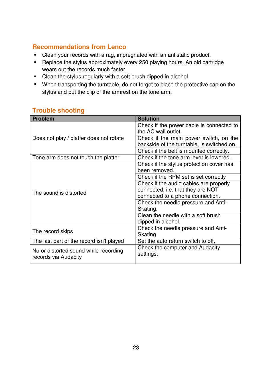 Lenco L-90 User Manual | Page 23 / 30