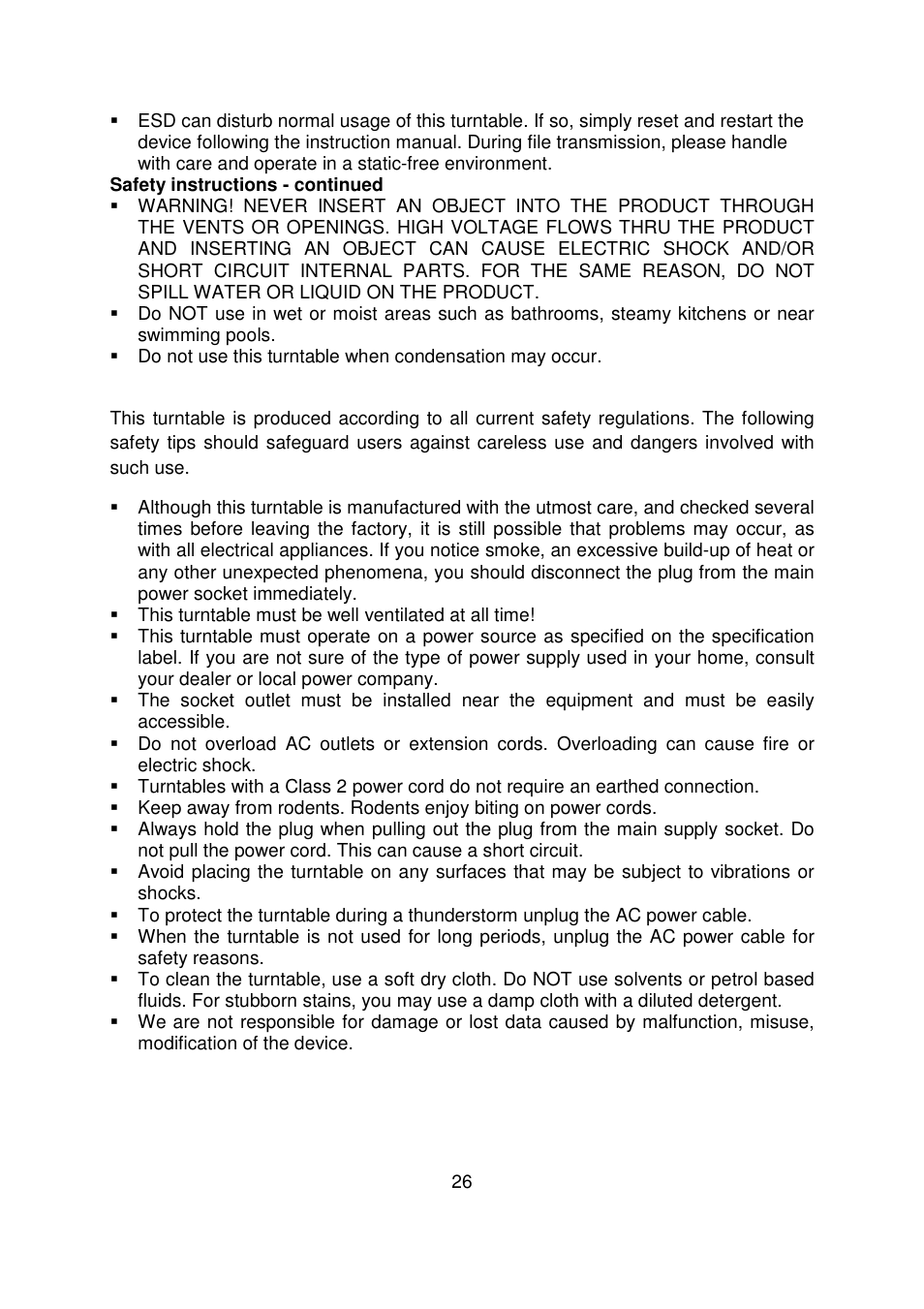 Lenco L-90 User Manual | Page 26 / 30