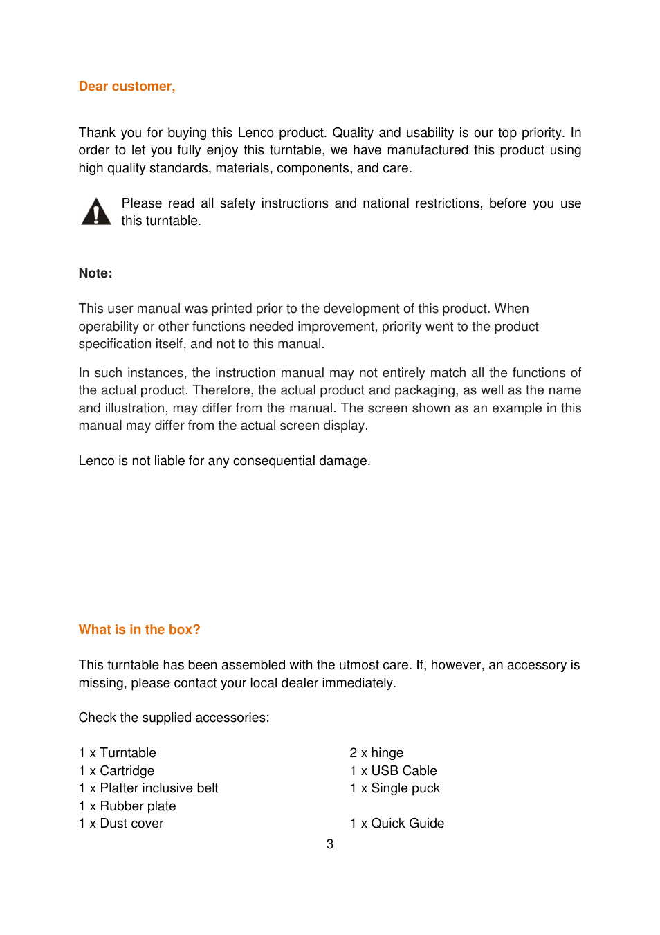 Lenco L-90 User Manual | Page 3 / 30