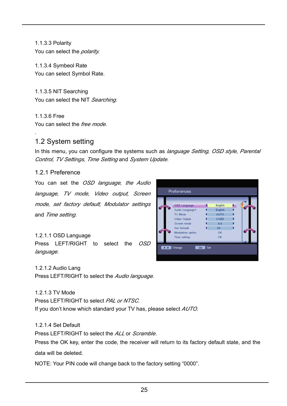 2systemsetting, 1preference | Lenco LED-2213 User Manual | Page 27 / 40