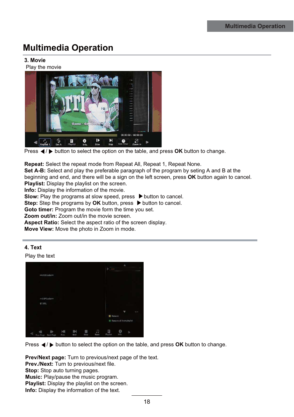 Multimedia operation | Lenco LED-2215 User Manual | Page 20 / 42