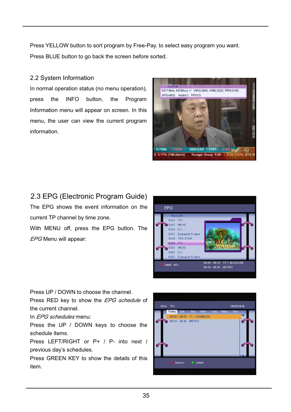 3 epg (electronic program guide) | Lenco LED-2215 User Manual | Page 37 / 42