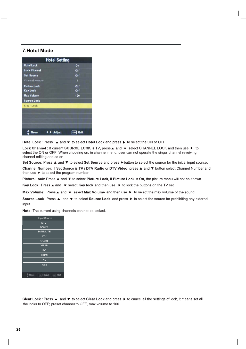 Hotel mode | Lenco LED-2217 User Manual | Page 27 / 35
