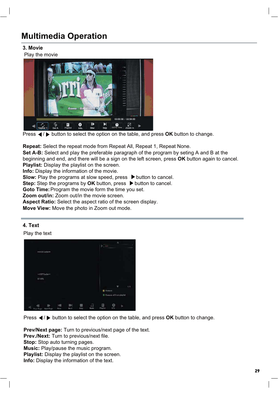 Multimedia operation | Lenco LED-2217 User Manual | Page 30 / 35