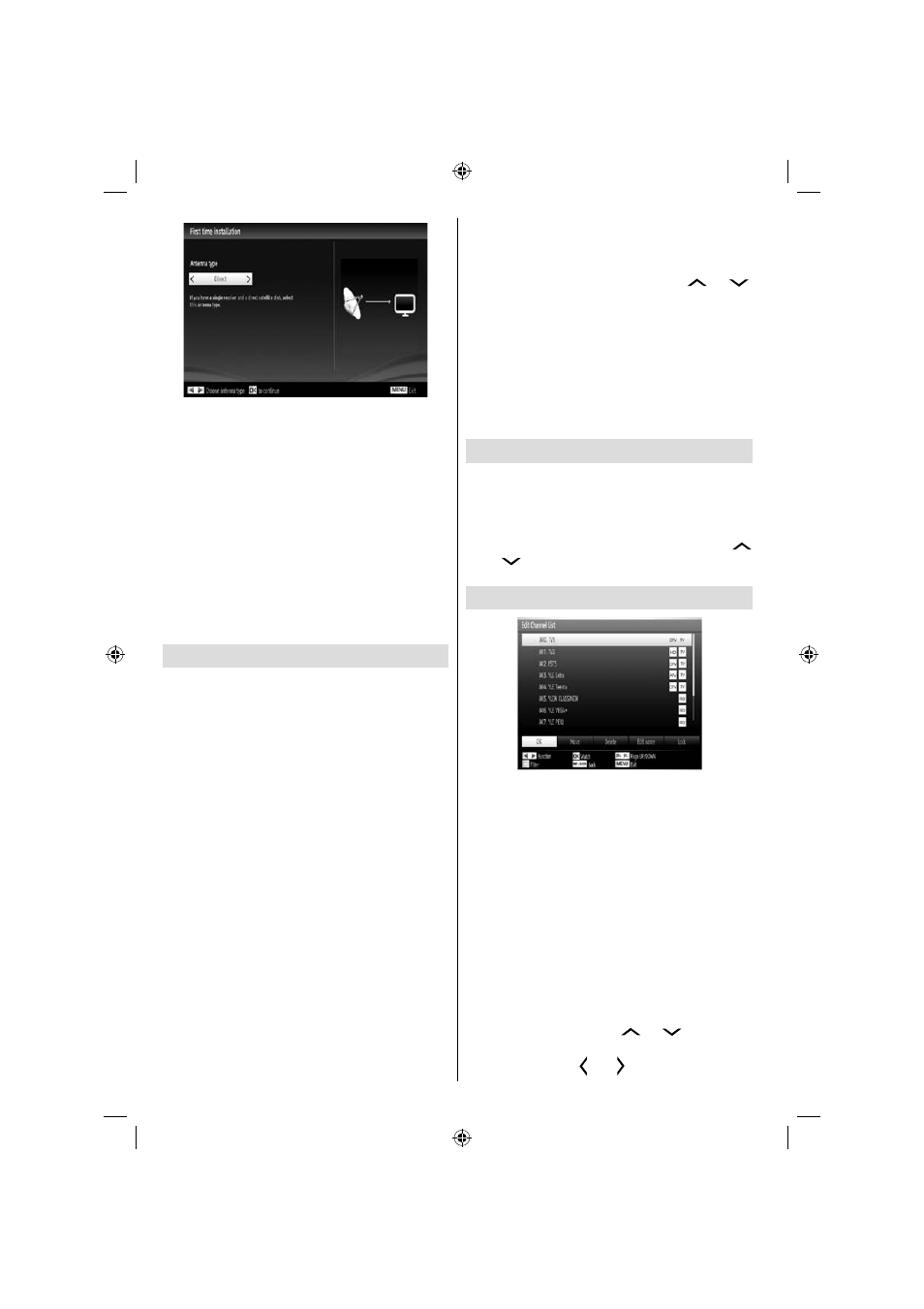 Media playback via usb input, Changing image size: picture formats, Using the channel list | Lenco LED-2618 User Manual | Page 8 / 15
