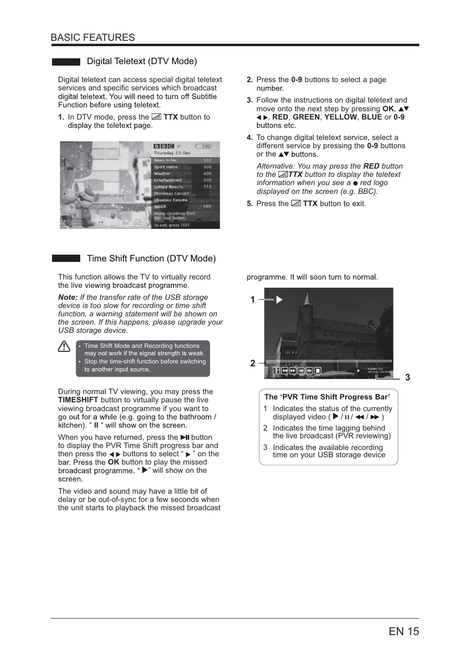 En 15, Basic features | Lenco LED-3201 User Manual | Page 15 / 33