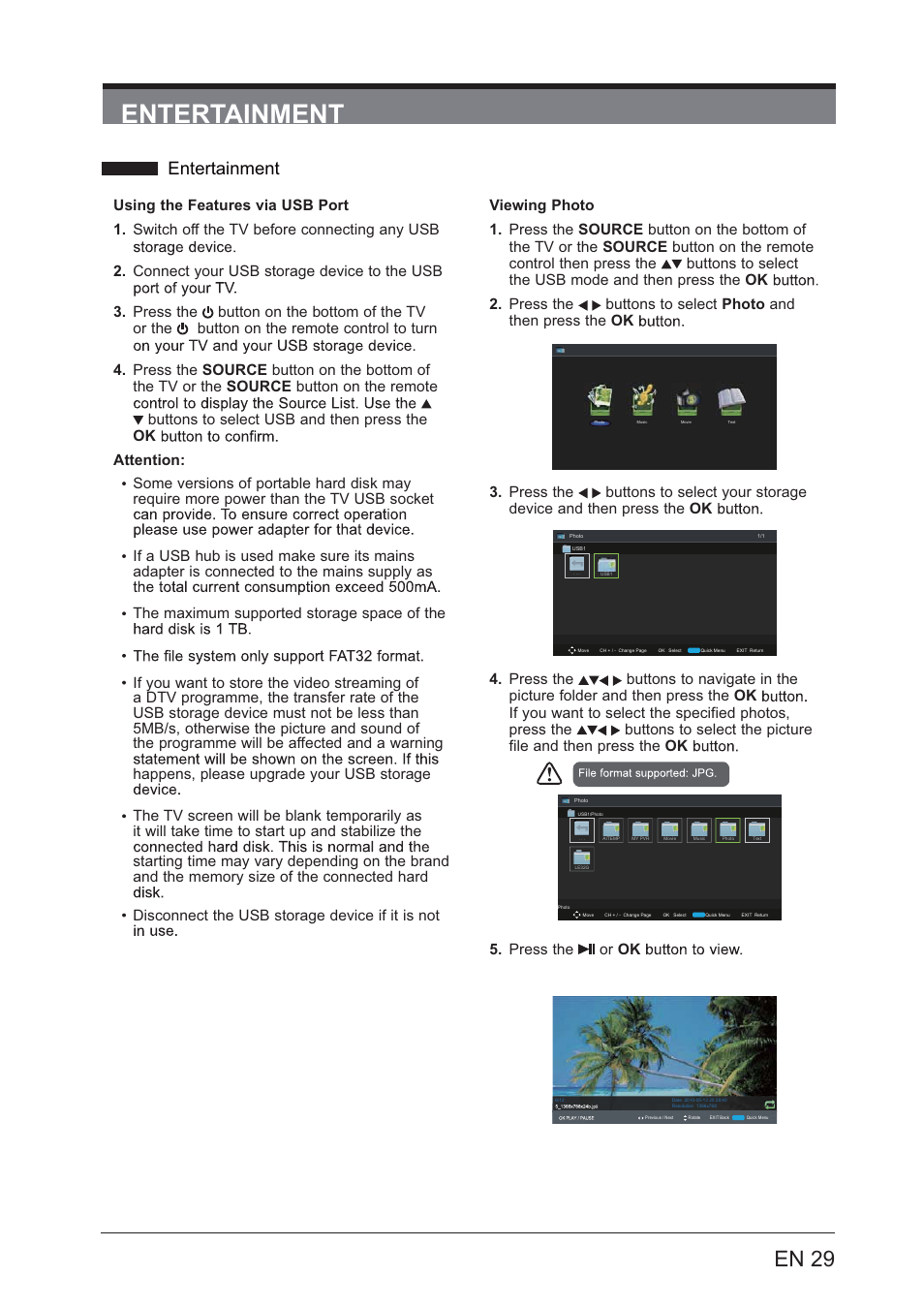 Entertainment, En 29 | Lenco LED-3201 User Manual | Page 29 / 33