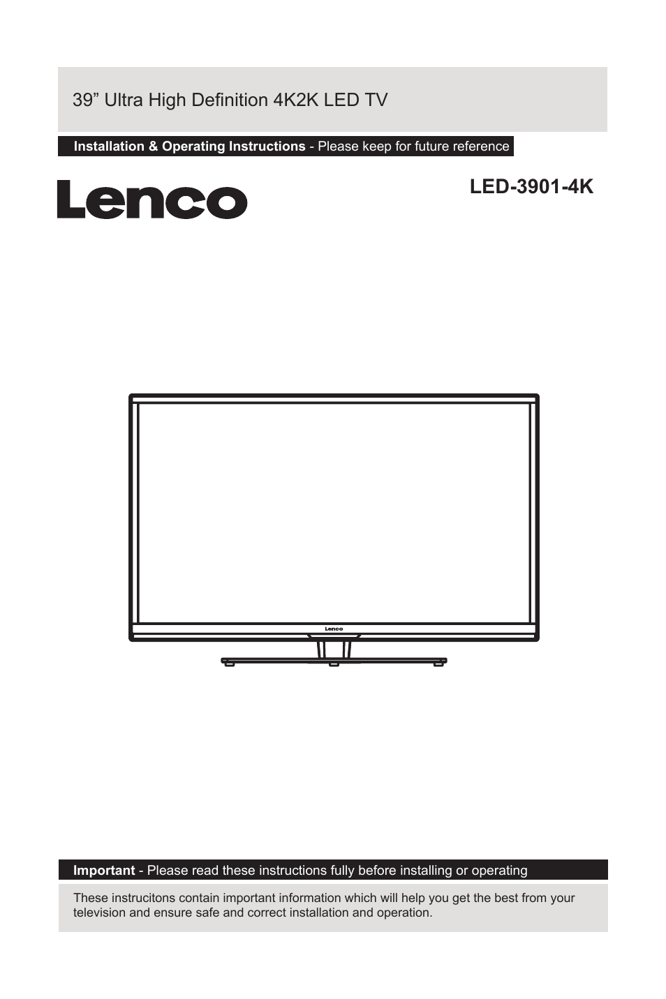 Lenco LED-3901 User Manual | 44 pages