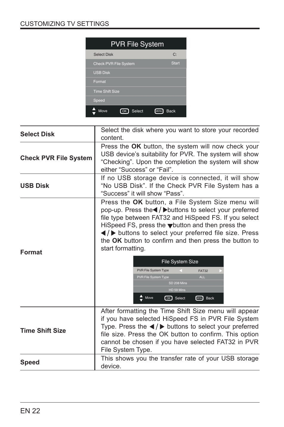 En 22, Pvr file system | Lenco LED-3901 User Manual | Page 22 / 44