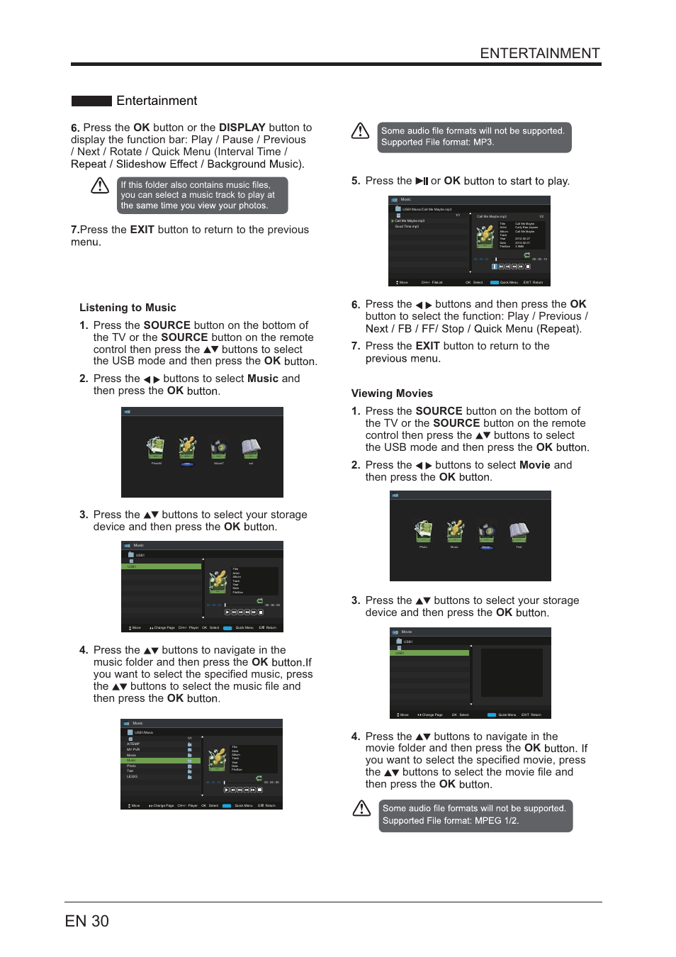 En 30, Entertainment | Lenco LED-4001 User Manual | Page 30 / 33