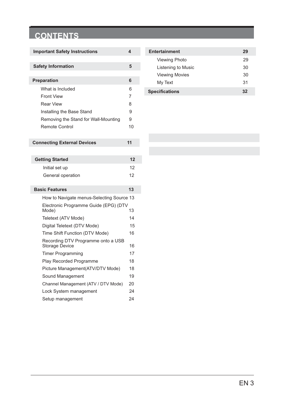 Lenco LED-4801 User Manual | Page 3 / 33
