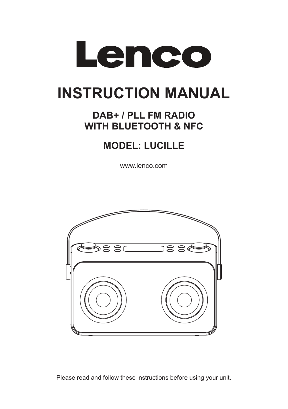 Lenco Lucille User Manual | 8 pages