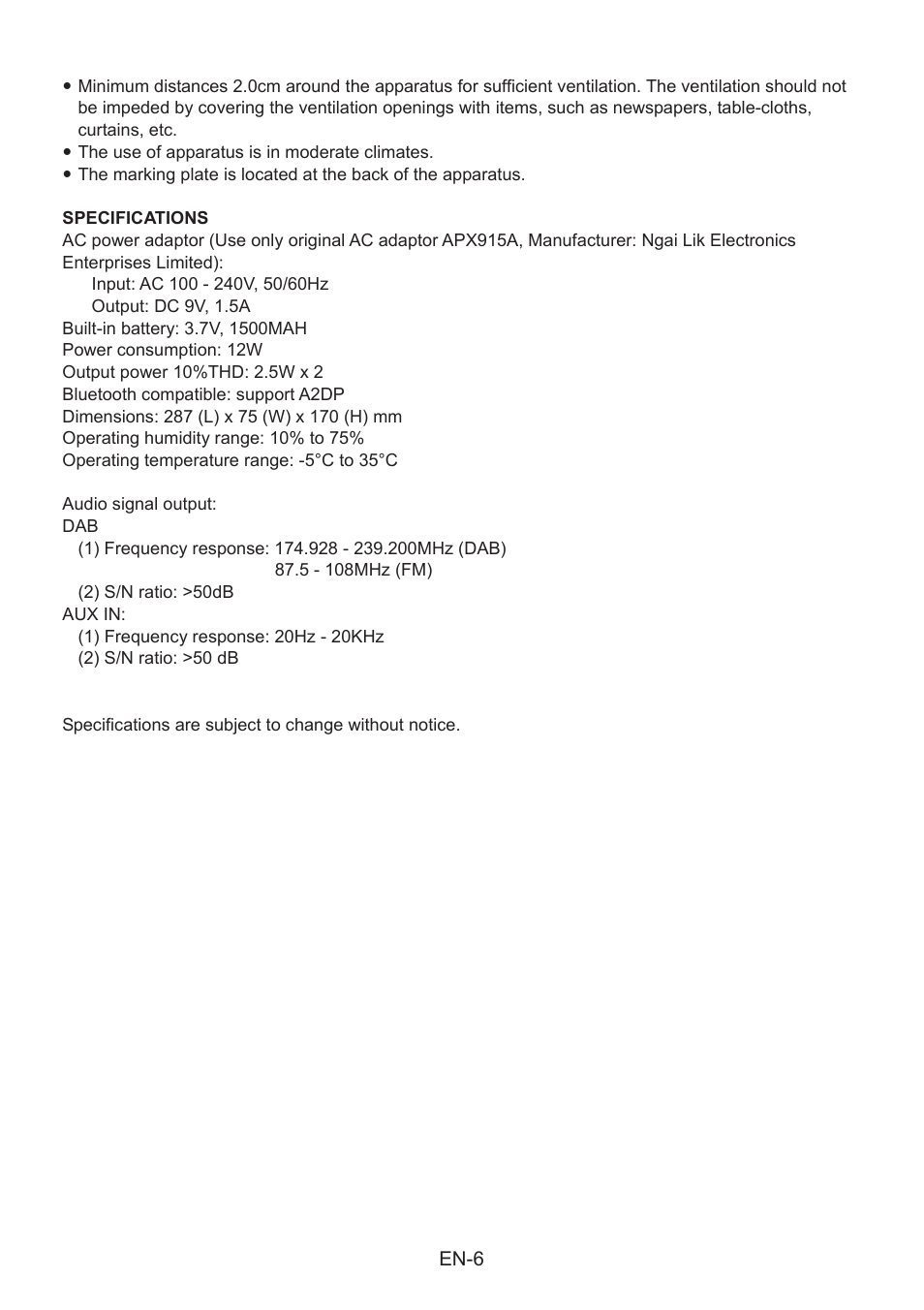 Lenco Lucille User Manual | Page 7 / 8